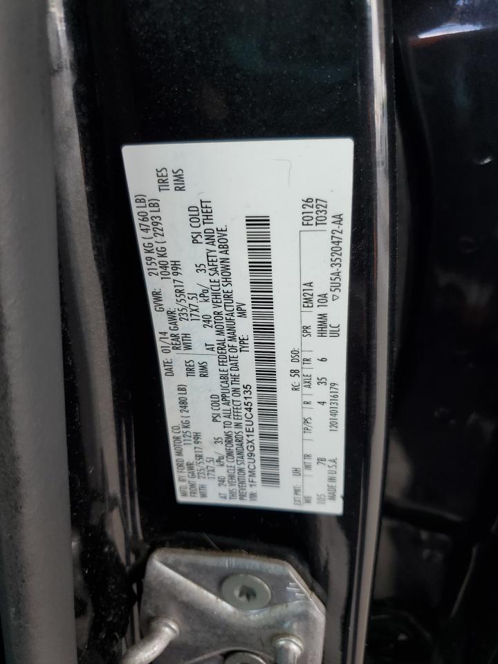 2014 Ford Escape Se VIN: 1FMCU9GX1EUC45135 Lot: 65544365