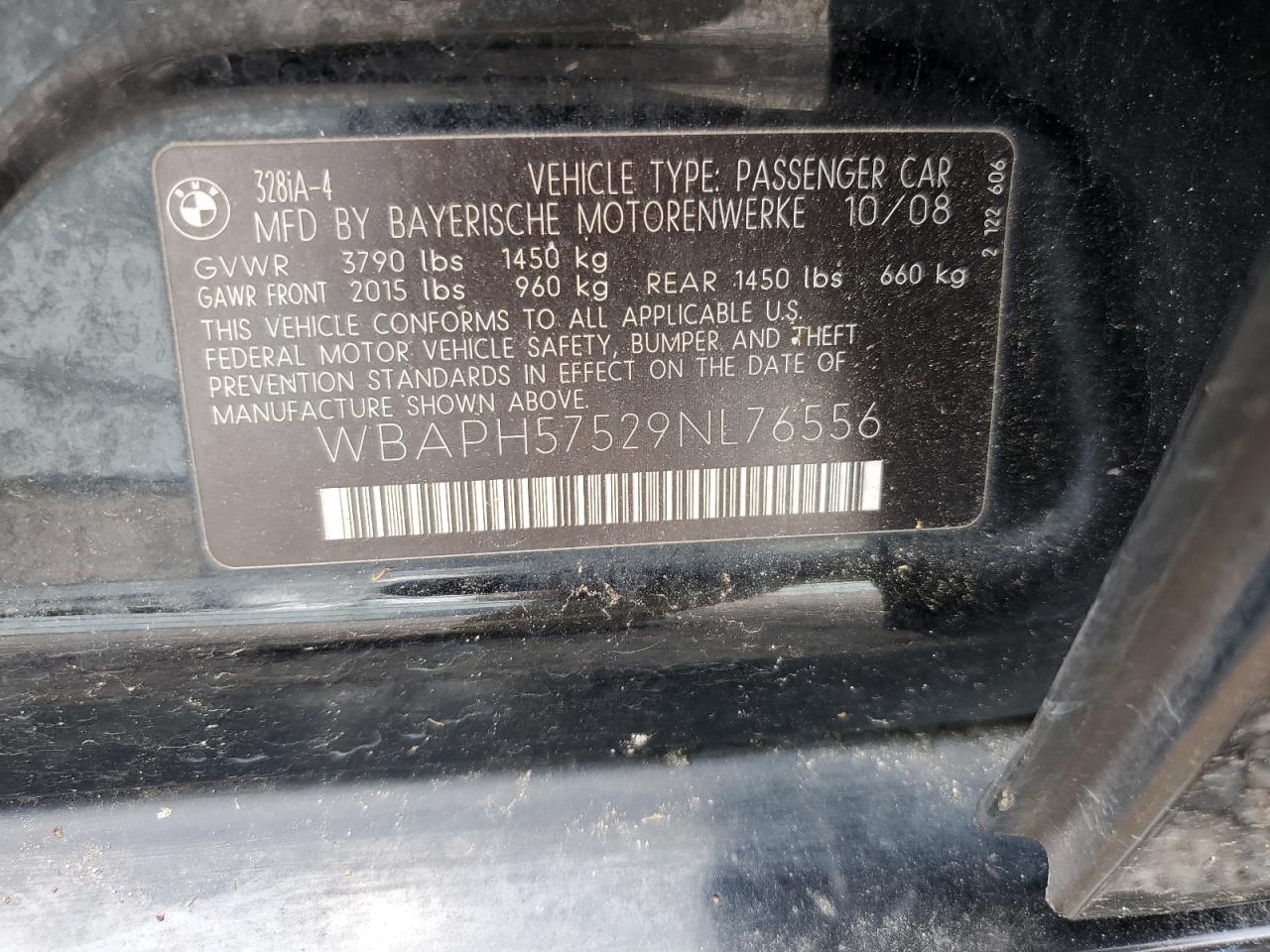 wbaph57529nl76556 WBAPH57529NL76556 2009 BMW 328 I Sulev