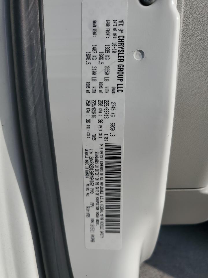 2010 Chrysler Town & Country Lx VIN: 2A4RR2D12AR464162 Lot: 64020265