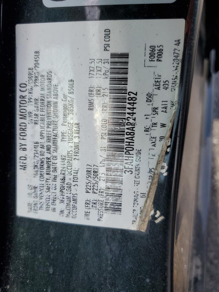 3FAHP0HA8AR244482 2010 Ford Fusion Se