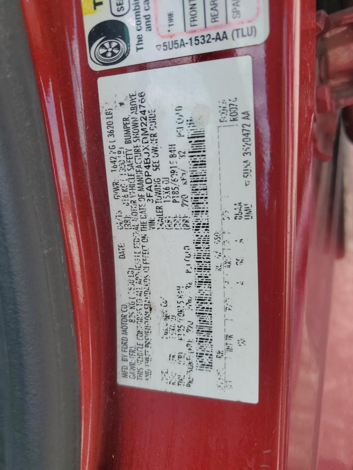 2013 Ford Fiesta Se VIN: 3FADP4BJXDM224766 Lot: 64897705