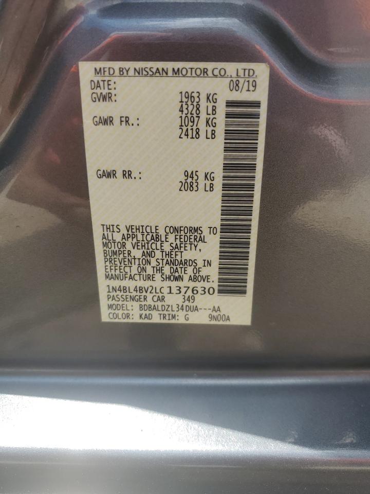 2020 Nissan Altima S VIN: 1N4BL4BV2LC137630 Lot: 64904195
