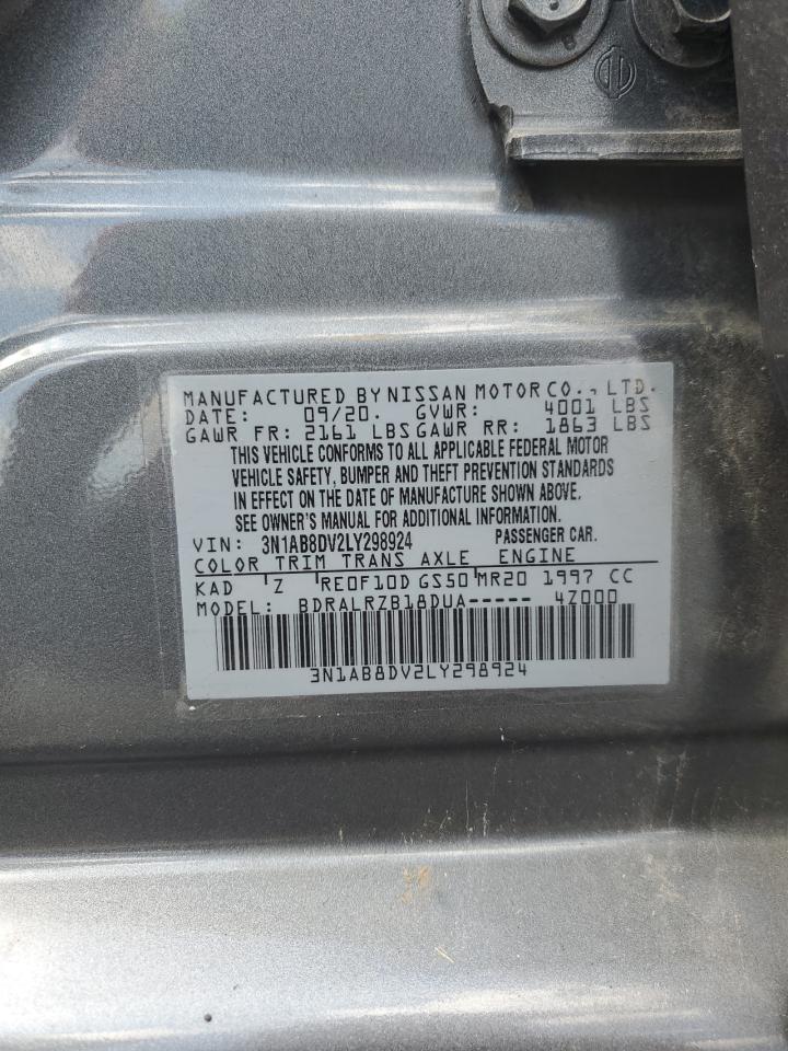 2020 Nissan Sentra Sr VIN: 3N1AB8DV2LY298924 Lot: 63079615