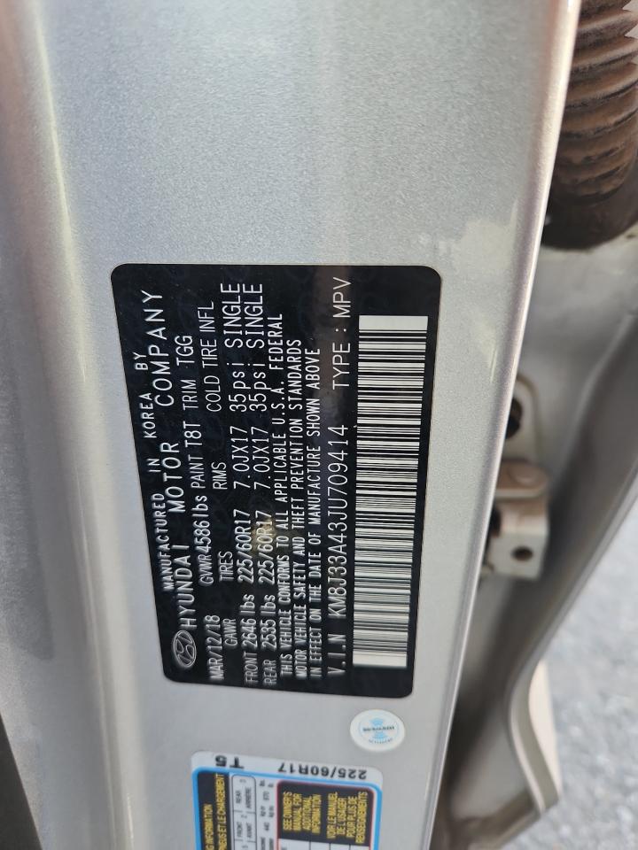 2018 Hyundai Tucson Sel VIN: KM8J33A43JU709414 Lot: 64450285