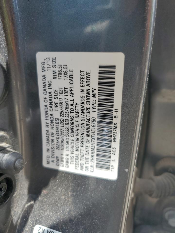 2014 Honda Cr-V Exl VIN: 2HKRM3H7XEH516780 Lot: 65061045