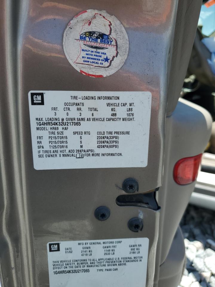 2002 Buick Lesabre Limited VIN: 1G4HR54K32U217065 Lot: 63698205