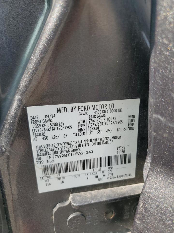 2015 Ford F250 Super Duty VIN: 1FT7W2BT1FEA21340 Lot: 64410945