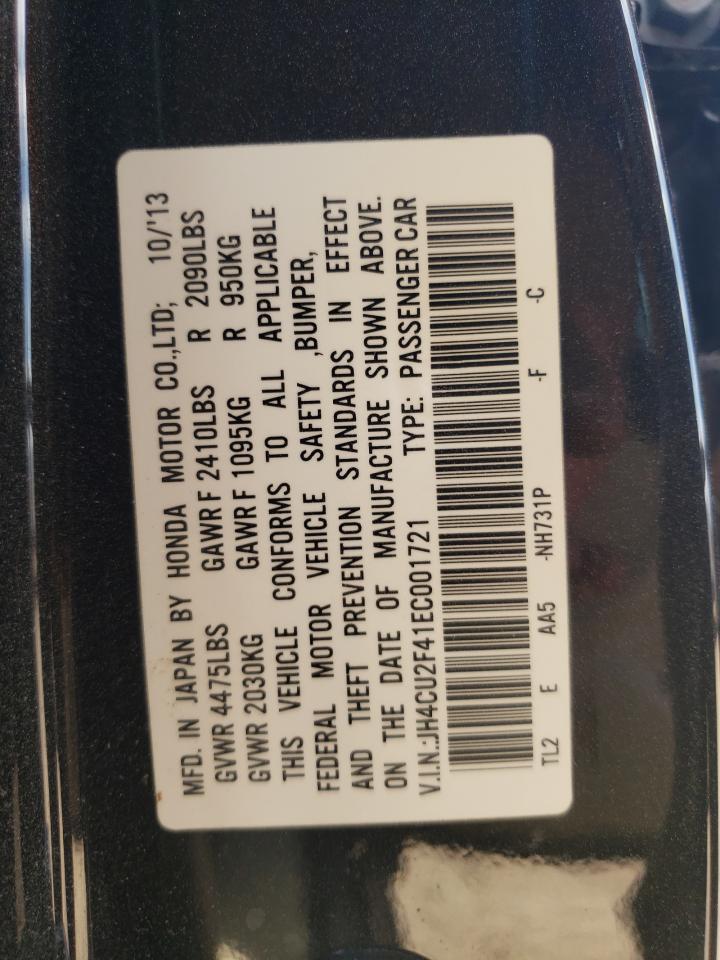 2014 Acura Tsx VIN: JH4CU2F41EC001721 Lot: 63528255
