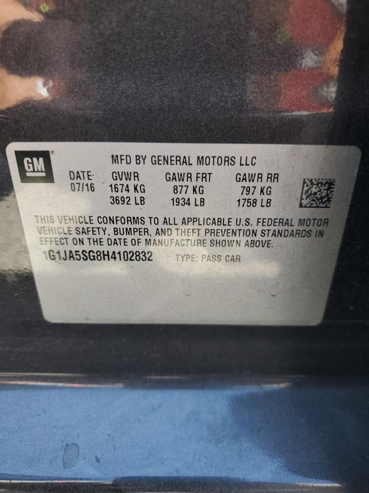 2017 Chevrolet Sonic Ls VIN: 1G1JA5SG8H4102832 Lot: 64675985