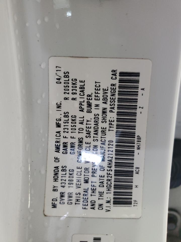 2017 Honda Accord Sport VIN: 1HGCR2F54HA212120 Lot: 62664365