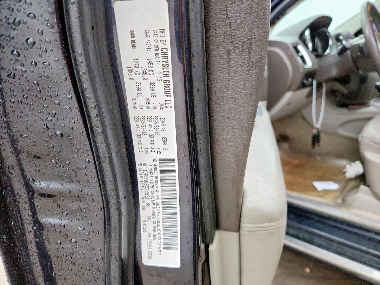 2013 Dodge Durango Crew VIN: 1C4RDHDG2DC699654 Lot: 64559495
