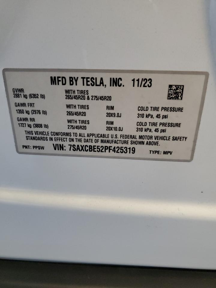 7SAXCBE52PF425319 2023 Tesla Model X