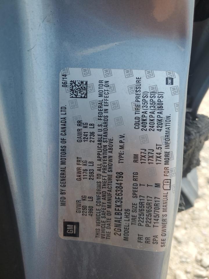 2014 Chevrolet Equinox Lt VIN: 2GNALBEK3E6384198 Lot: 66953335