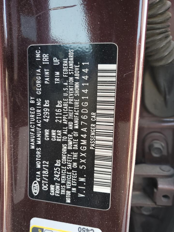 2013 Kia Optima Lx VIN: 5XXGM4A76DG141441 Lot: 65572425