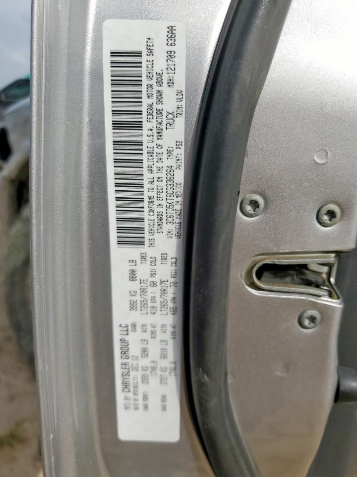 2012 Dodge Ram 2500 Laramie VIN: 3C6TD5KT6CG336264 Lot: 63125495
