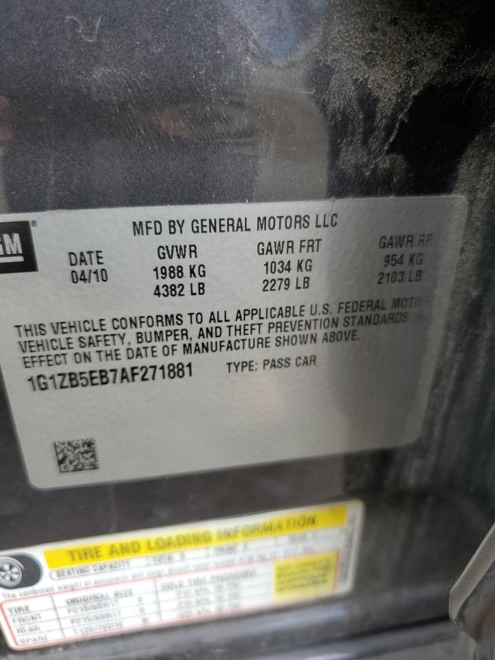 2010 Chevrolet Malibu Ls VIN: 1G1ZB5EB7AF271881 Lot: 64273475