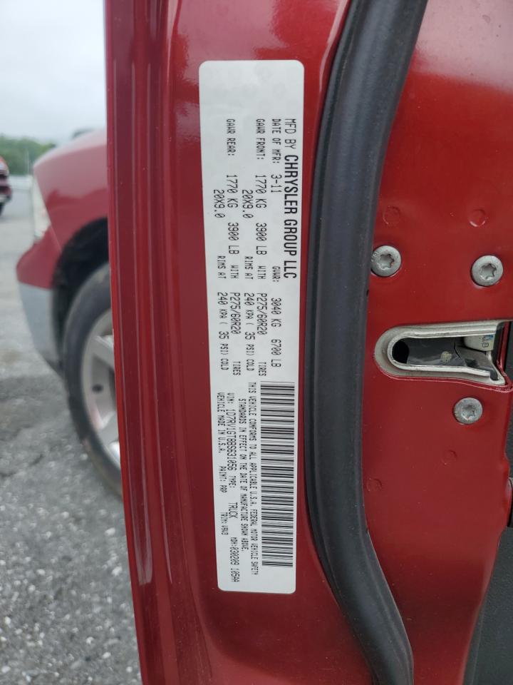 2011 Dodge Ram 1500 VIN: 1D7RV1GT8BS631056 Lot: 64598325
