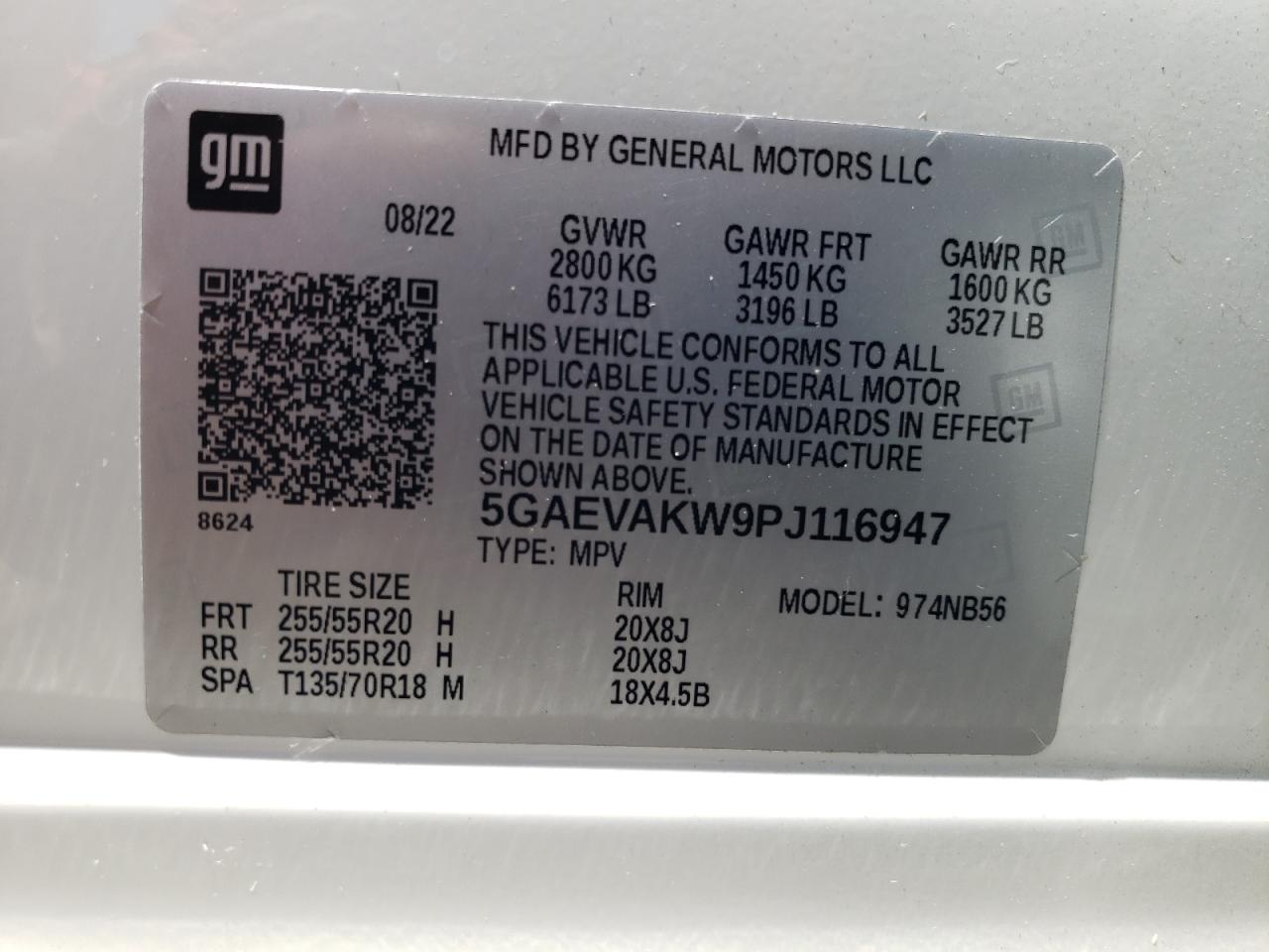 2023 Buick Enclave Essence VIN: 5GAEVAKW9PJ116947 Lot: 65218545