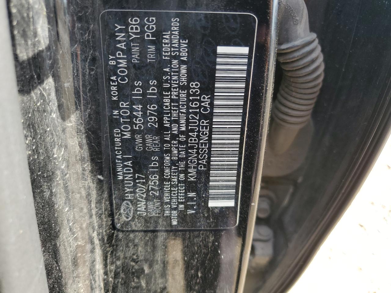 2018 Genesis G80 Sport VIN: KMHGN4JB4JU216138 Lot: 65571155