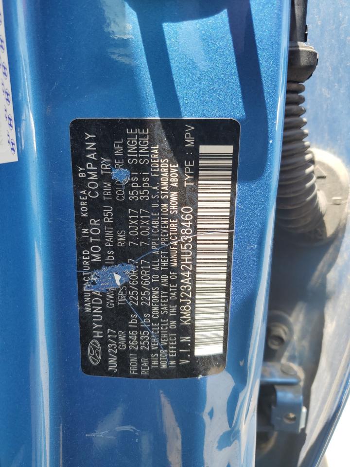 2017 Hyundai Tucson Se VIN: KM8J23A42HU538460 Lot: 64949635