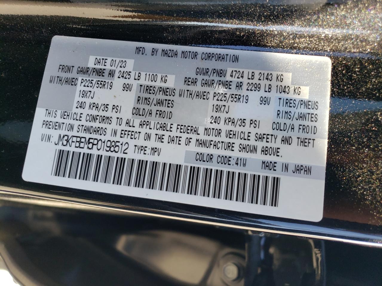 2023 Mazda Cx-5 Premium Plus VIN: JM3KFBEM5P0198512 Lot: 65012885