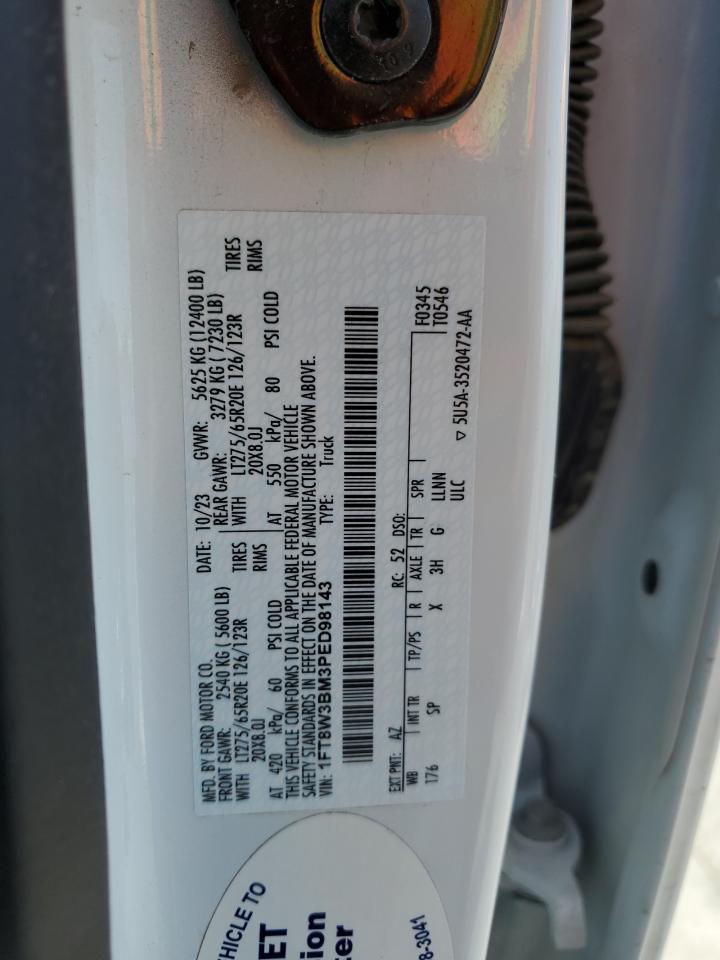 2023 Ford F350 Super Duty VIN: 1FT8W3BM3PED98143 Lot: 64438425