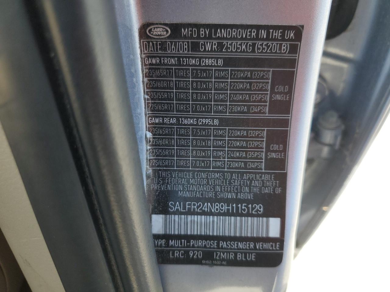 2009 Land Rover Lr2 Hse VIN: SALFR24N89H115129 Lot: 65088875