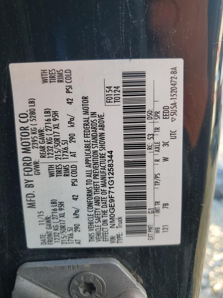 2018 Ford Transit Connect Xlt VIN: NM0GE9F71G1258344 Lot: 65650605