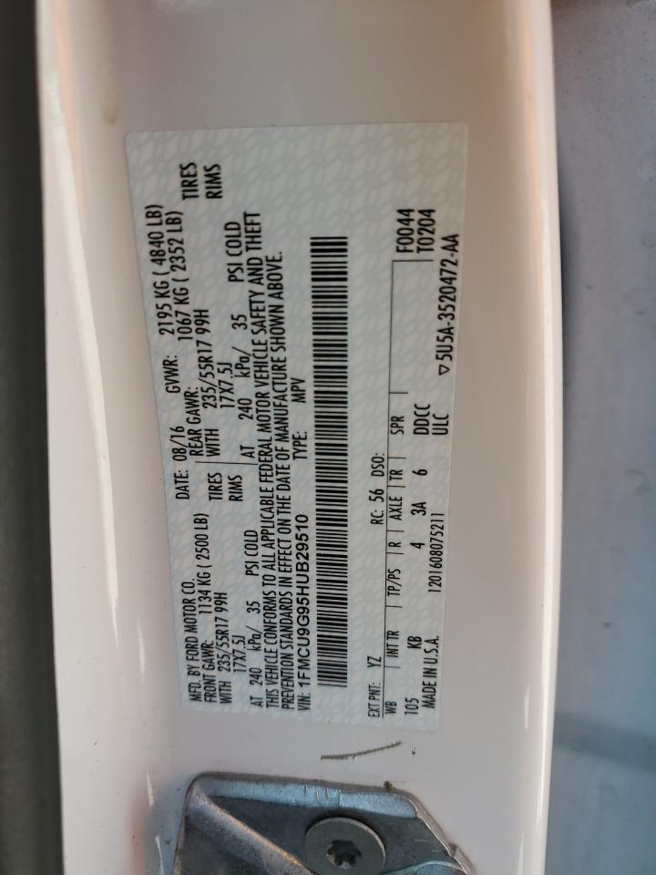2017 Ford Escape Se VIN: 1FMCU9G95HUB29510 Lot: 65364775