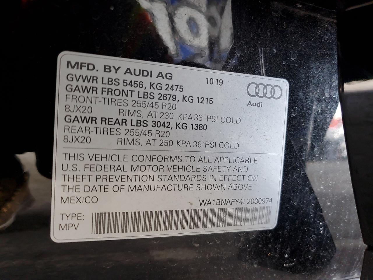 2020 Audi Q5 Premium Plus VIN: WA1BNAFY4L2030974 Lot: 65084555