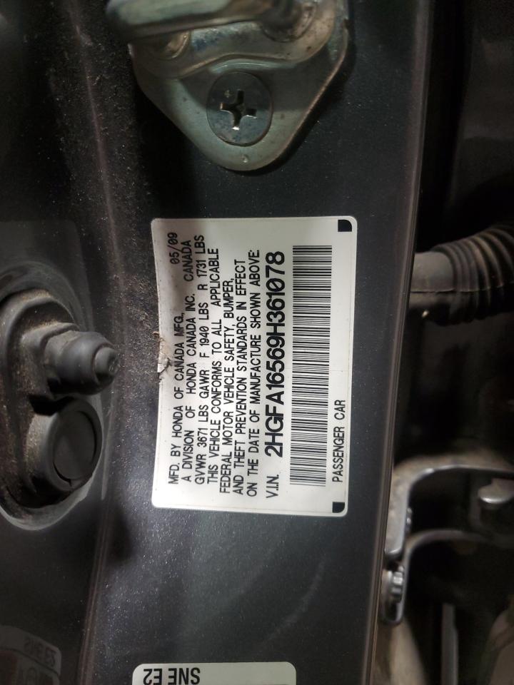 2009 Honda Civic Lx VIN: 2HGFA16569H361078 Lot: 64603215