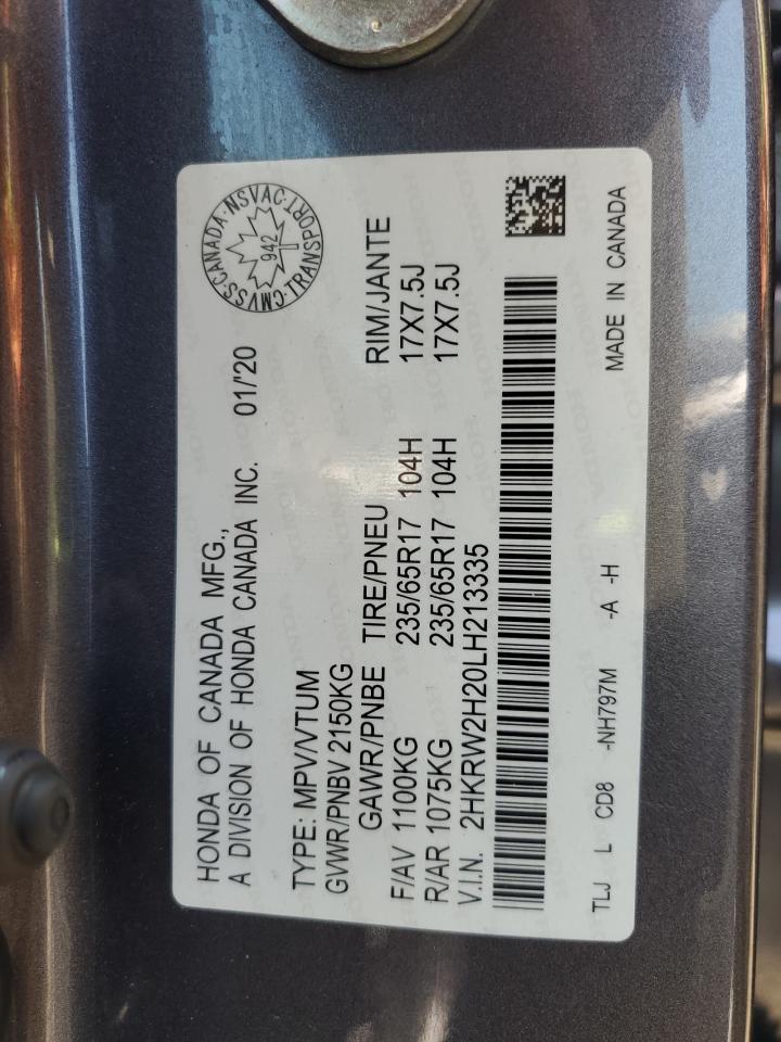 2020 Honda Cr-V Lx VIN: 2HKRW2H20LH213335 Lot: 63907095