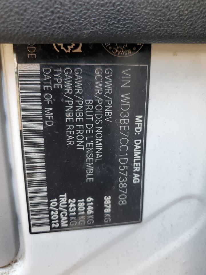 2013 Mercedes-Benz Sprinter 2500 VIN: WD3BE7CC1D5738708 Lot: 63031595
