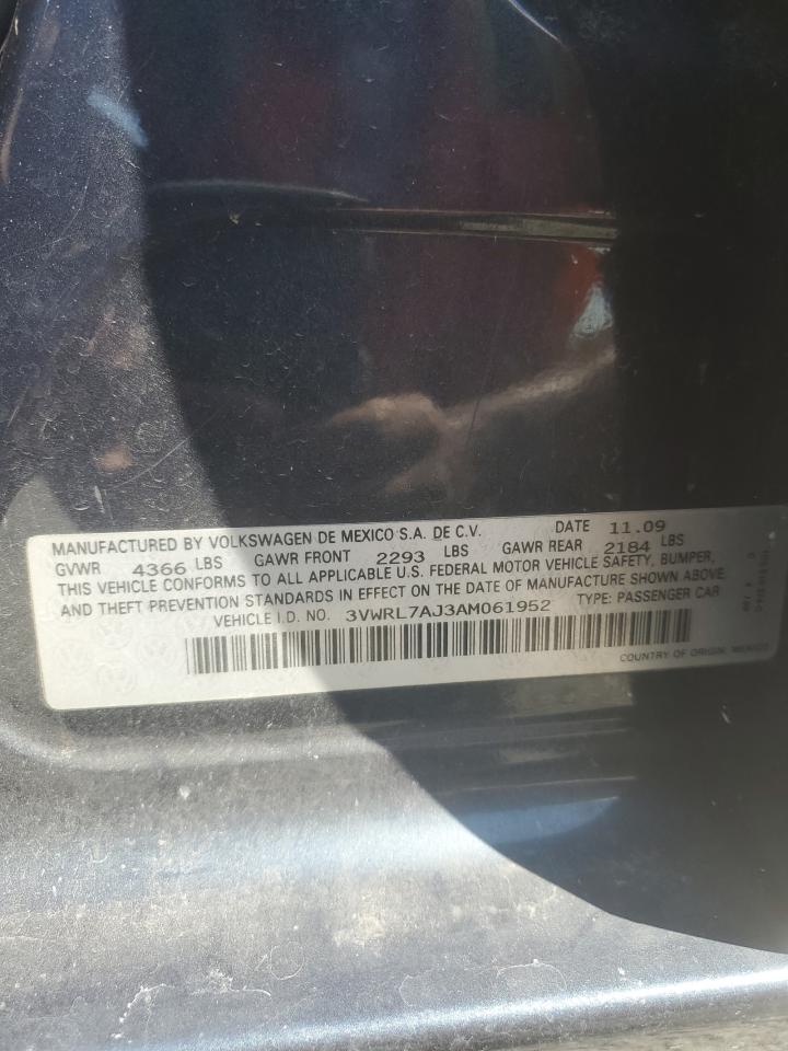 2010 Volkswagen Jetta Tdi VIN: 3VWRL7AJ3AM061952 Lot: 65233875
