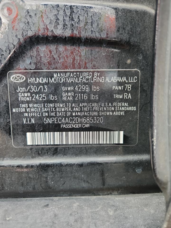 2013 Hyundai Sonata Se VIN: 5NPEC4AC2DH685320 Lot: 63041945