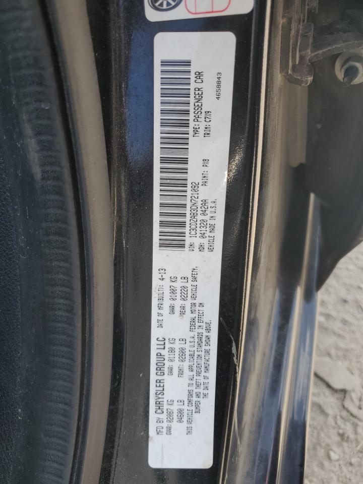 2013 Dodge Avenger Se VIN: 1C3CDZAB3DN721092 Lot: 63570955