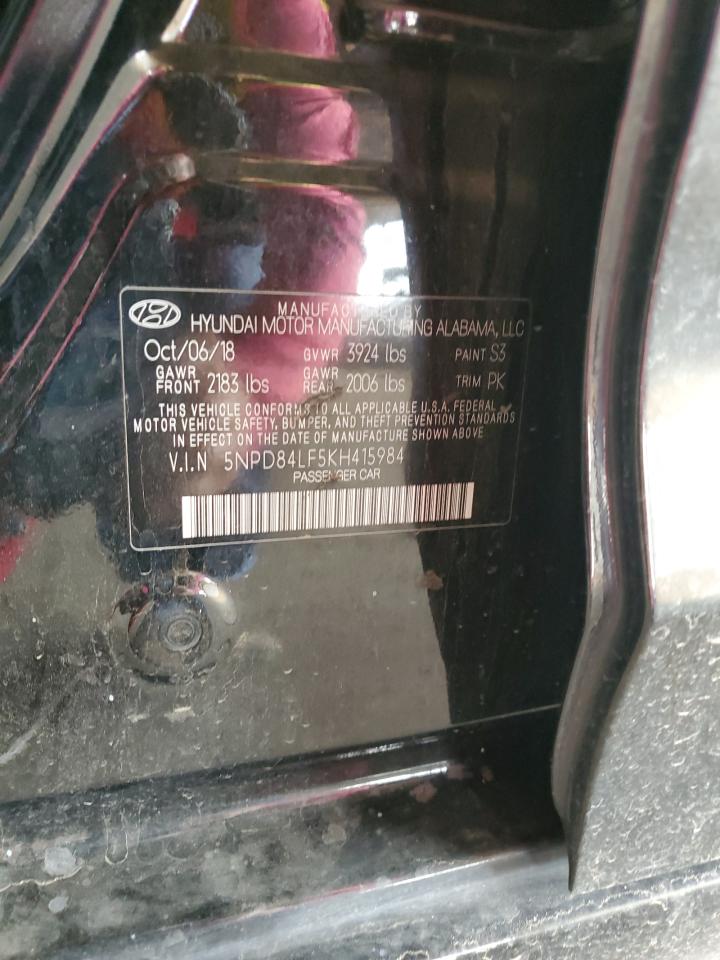 2019 Hyundai Elantra Sel VIN: 5NPD84LF5KH415984 Lot: 65450375