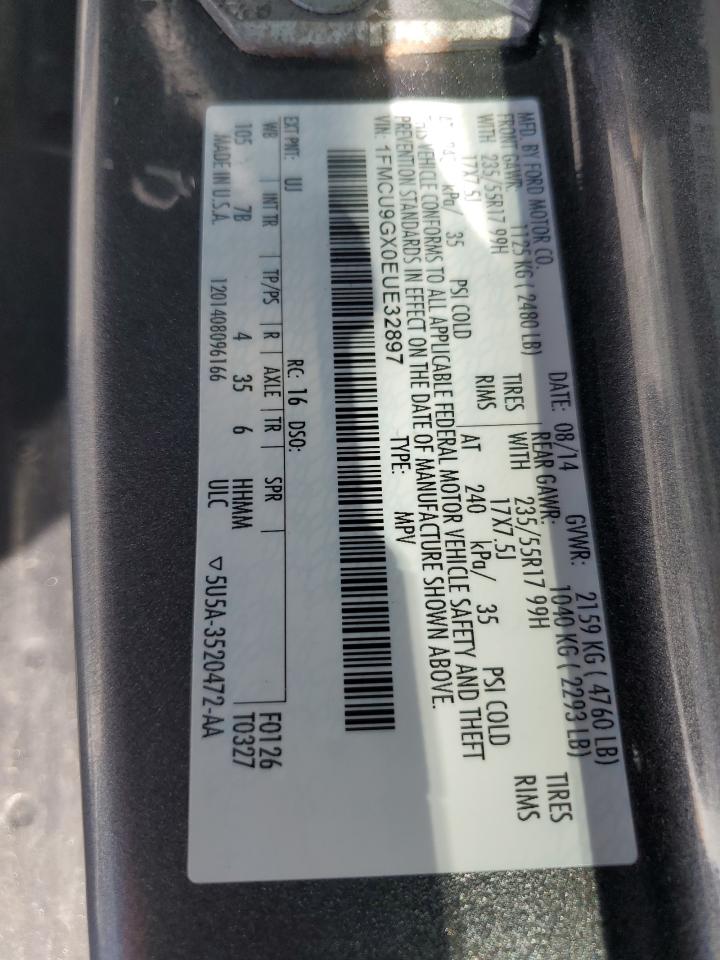2014 Ford Escape Se VIN: 1FMCU9GX0EUE32897 Lot: 64931365