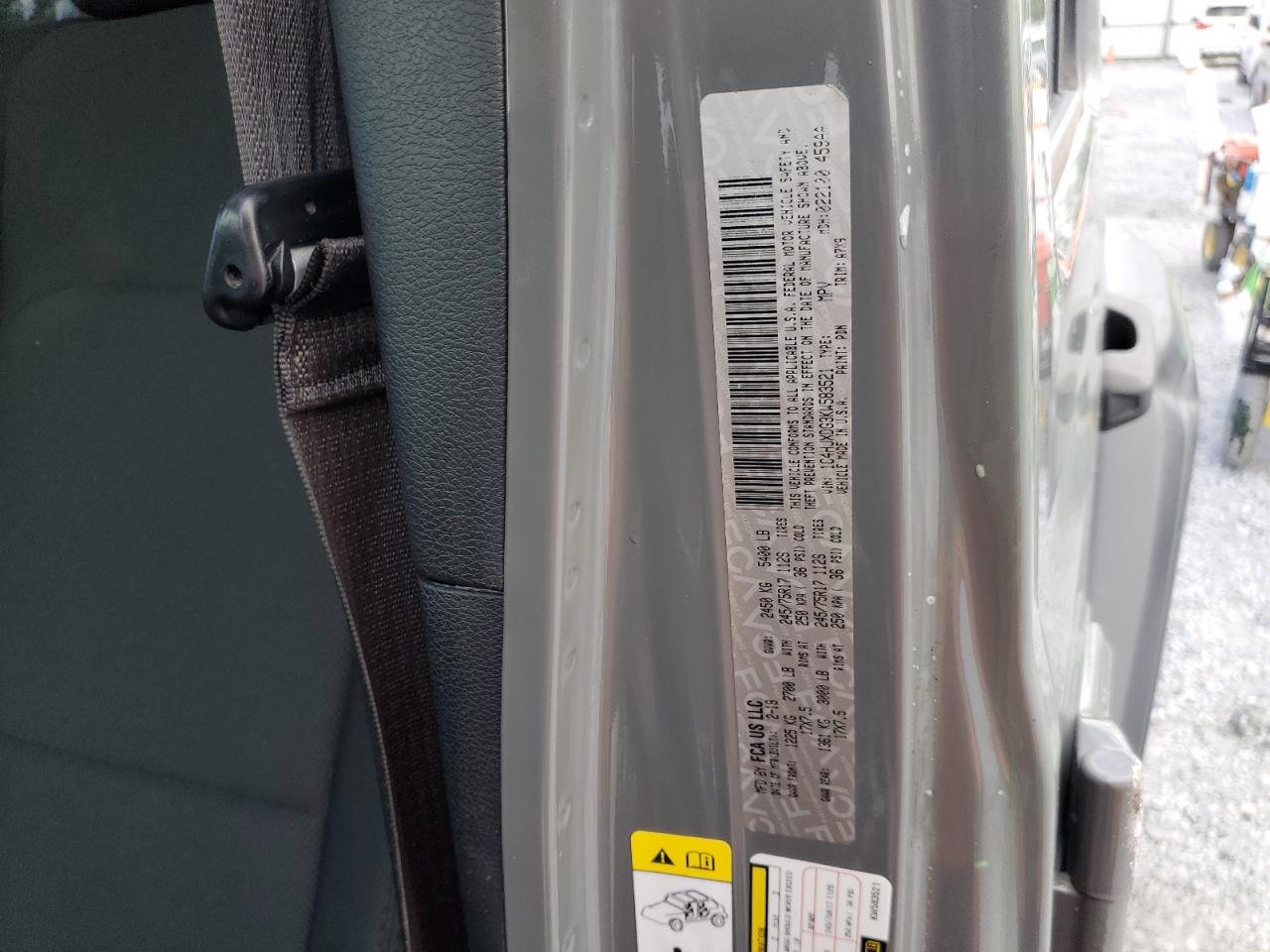 2019 Jeep Wrangler Unlimited Sport VIN: 1C4HJXDG3KW583521 Lot: 62835915