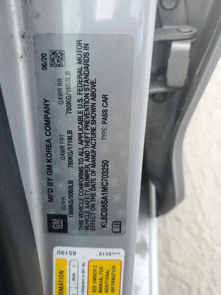 2021 Chevrolet Spark Ls VIN: KL8CB6SA1MC703250 Lot: 63806755