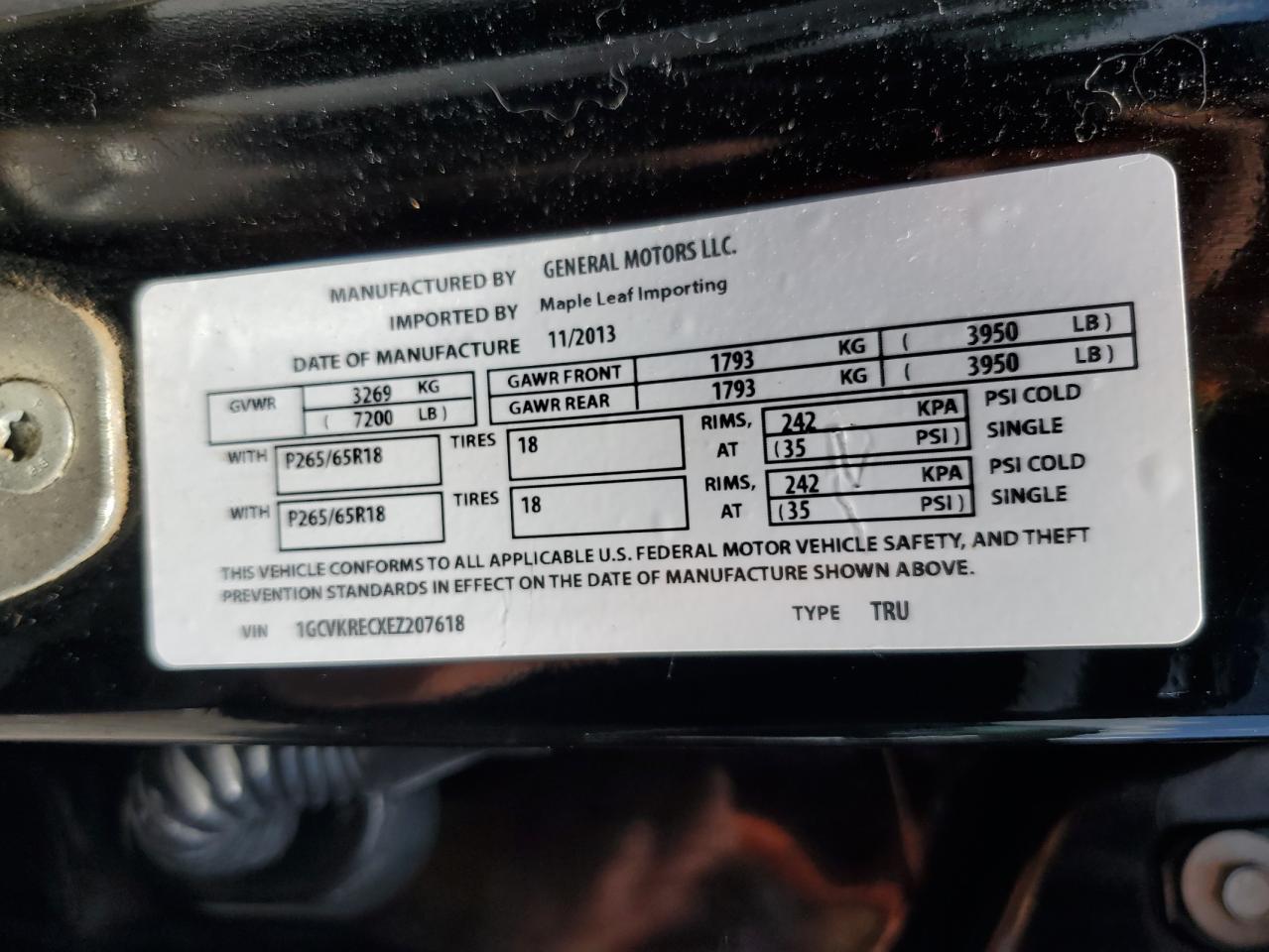 2014 Chevrolet Silverado K1500 Lt VIN: 1GCVKRECXEZ207618 Lot: 64828265