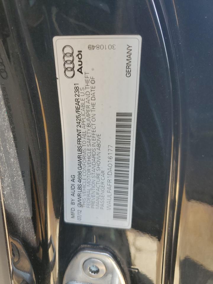 2013 Audi A5 Premium Plus VIN: WAULFAFR1DA016177 Lot: 64076685