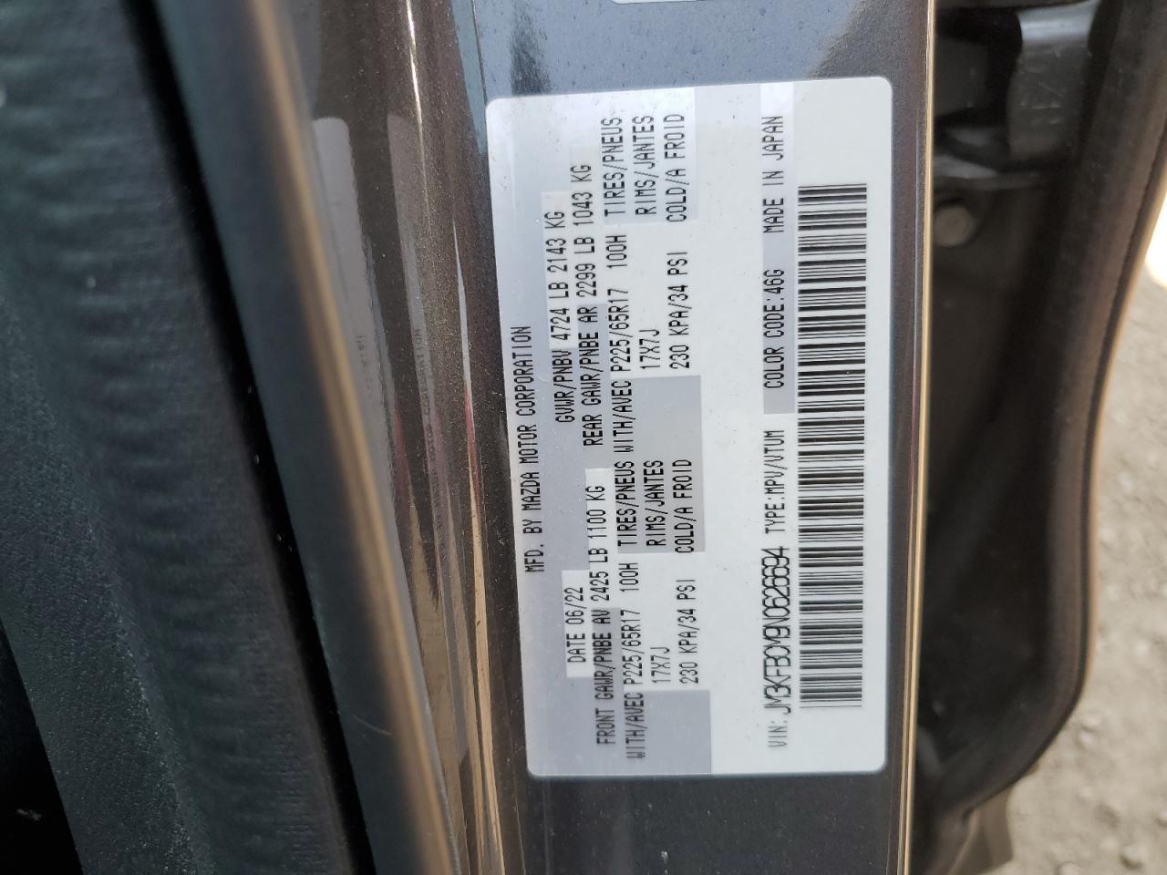 2022 Mazda Cx-5 Preferred VIN: JM3KFBCM9N0626694 Lot: 64354815