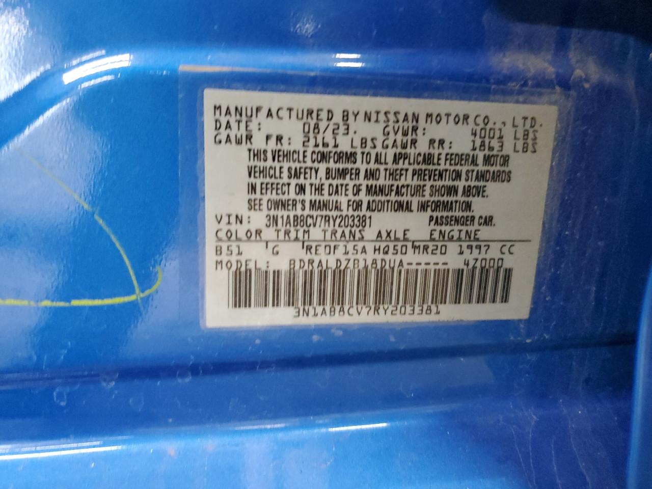 2024 Nissan Sentra Sv VIN: 3N1AB8CV7RY203381 Lot: 65232245