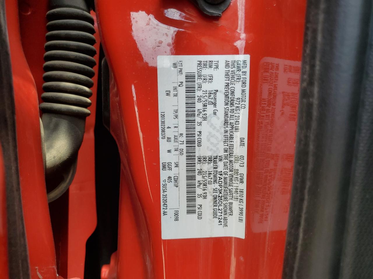 2013 Ford Focus Se VIN: 1FADP3K25DL271241 Lot: 65273615