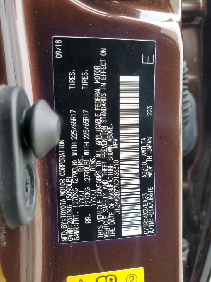 2019 Lexus Nx 300 Base VIN: JTJYARBZ7K2136310 Lot: 64458325