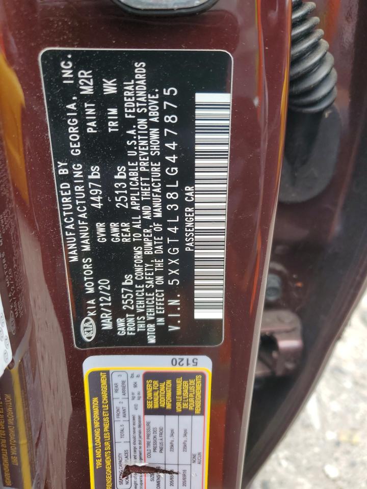 2020 Kia Optima Lx VIN: 5XXGT4L38LG447875 Lot: 62764245