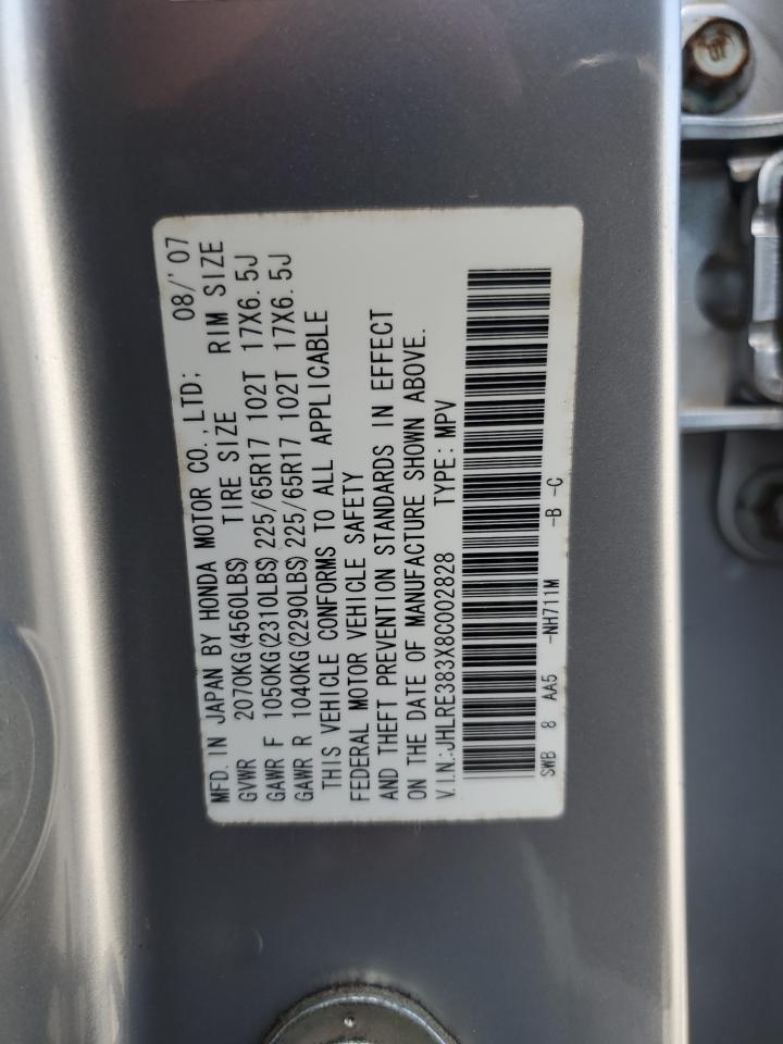 2008 Honda Cr-V Lx VIN: JHLRE383X8C002828 Lot: 65947705