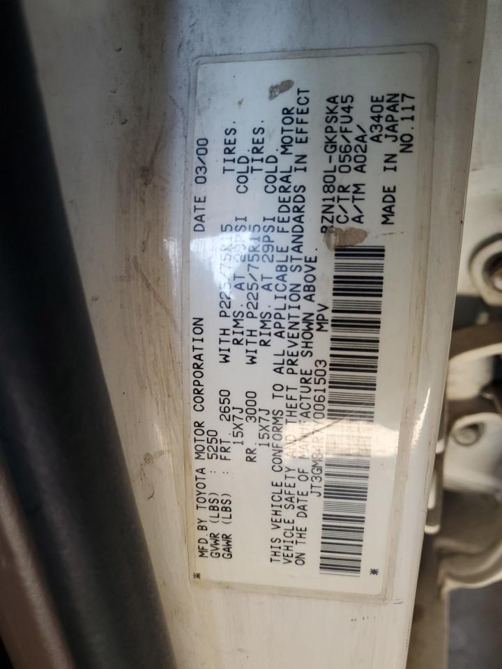 2000 Toyota 4Runner VIN: JT3GM84R7Y0061503 Lot: 66921935