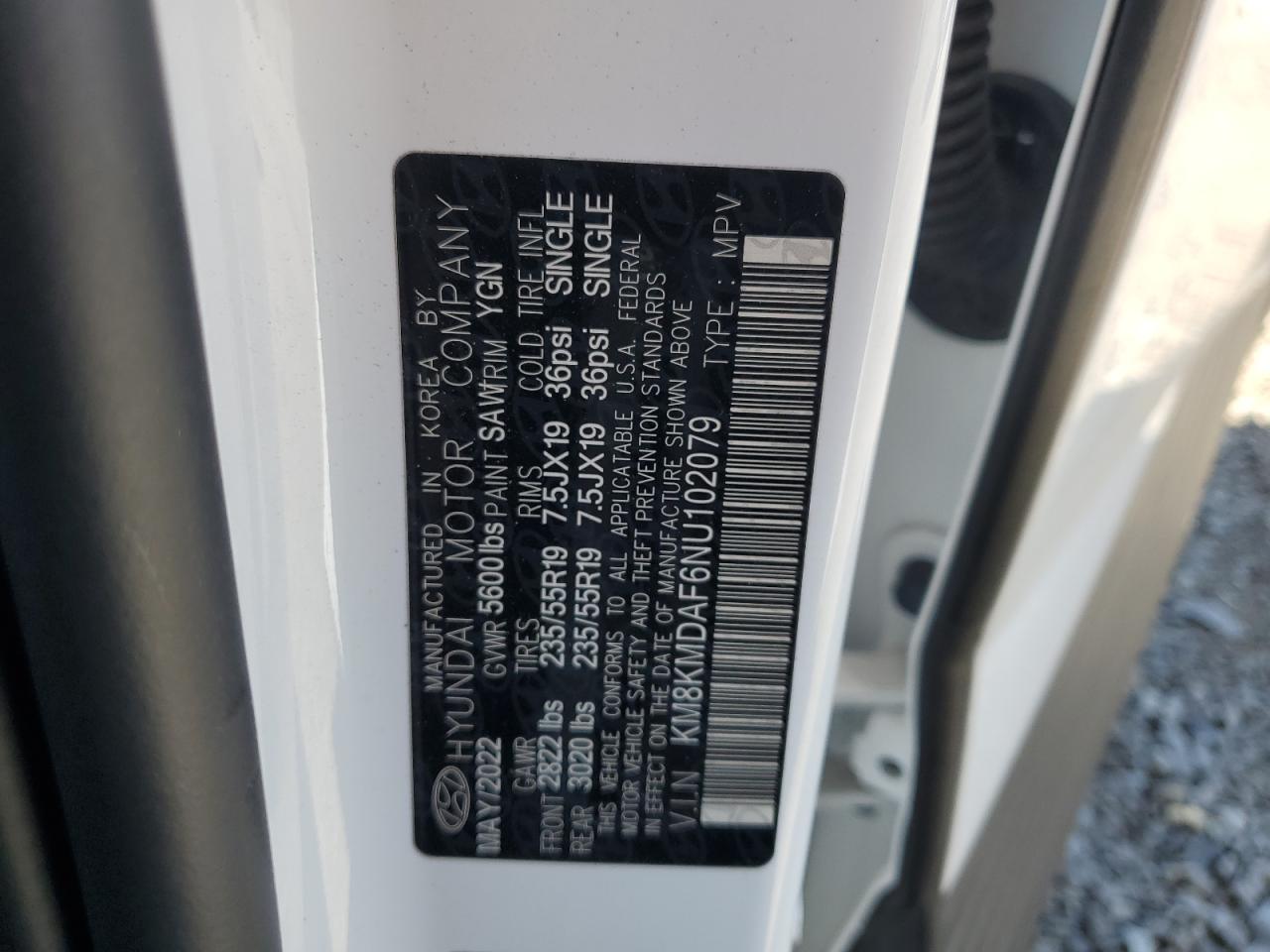 2022 Hyundai Ioniq 5 Se VIN: KM8KMDAF6NU102079 Lot: 66560445